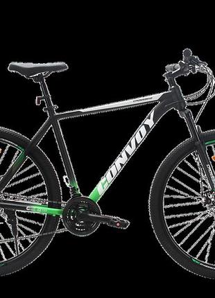 Велосипед crossbike convoy 29" 21" чорний-зелений