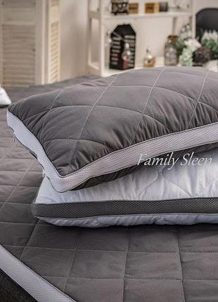 Подушка классическая анатомическая strong sleep 3d gray/white (хлопковая микрофибра)