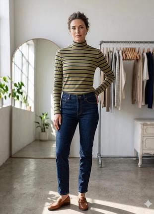Водолазка m&s collection гірчична в синю смужку розмір m