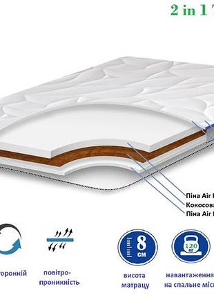 Тонкий мини-матрас 8см 95x200 top air 2in1