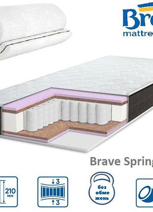 Матрас brave spring cocos 21см 20см 90*200 вакуумная скрутка!