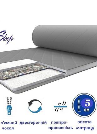 Тонкий мини-матрас 5см 75x195 sky (скай) серия gray-white