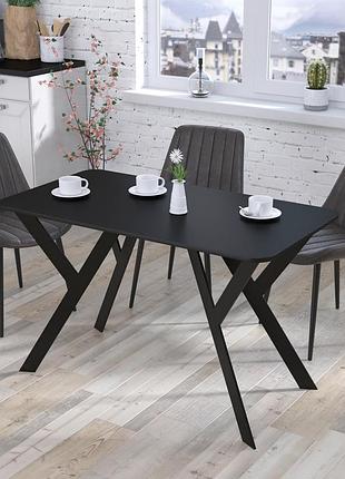 Стол обеденный ишла 120-65 loft design черный st7 закруглённые углы