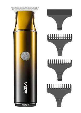 Триммер акумуляторний з насадками та usb vgr золото