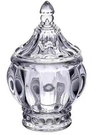 Цукорниця pearl з кришкою ø8.5 см ваза кругла скляна
