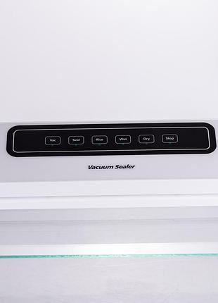 Вакууматор бытовой vacuum sealer 35*11*5 см для сухих и влажных продуктов + 10 пакетов 120 вт 5 режимов работы белый
