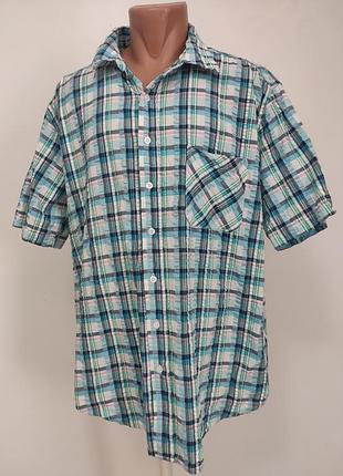 Мужская рубашка тенниска жатка короткий рукав xxl