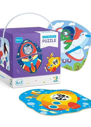 Детский пазл транспорт dodo 2-3-4 элемента 3
