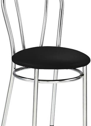 Стул tulpan (тюльпан) chrome кожзам v-4 (черный)