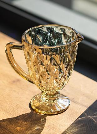 Глек для напоїв citrine скляний 1 л для лимонаду декоративний з ручкою