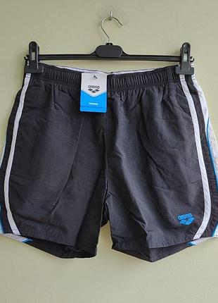 Мужские пляжные шорты arena m boracay boxer black-white-turquoise