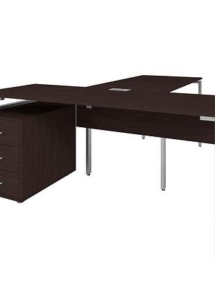 Офісний стіл керівника loft details lb180 з царгою сірий каркас 180см * 70см, венге магія, 36мм