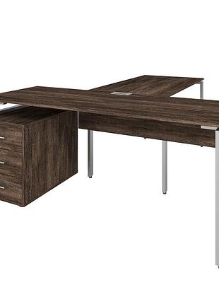 Офисный стол руководителя loft details lpb180 с царгой серый каркас 180см * 70см, венге винтаж, 18