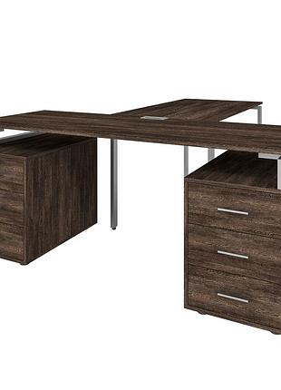Офисный стол руководителя loft details llb180 серый каркас 180см * 70см, венге винтаж, 18