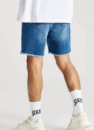Шорты мужские джинсовые siksilk синие коттоновые m 2