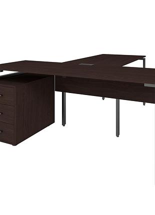 Офисный стол руководителя loft details lb180 с царгой черный каркас 180см * 70см, венге магія, 18