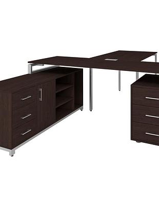 Офисный стол руководителя loft details flb180 серый каркас 180см * 70см, венге магія, 36