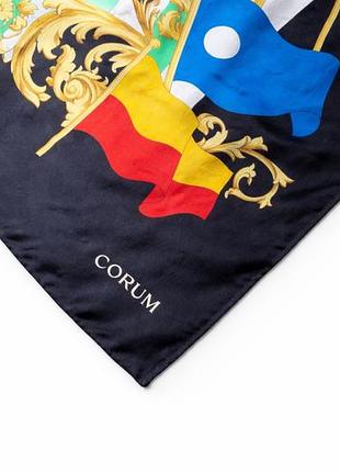 Вінтажна шовкова хустка corum. люкс. морський принт