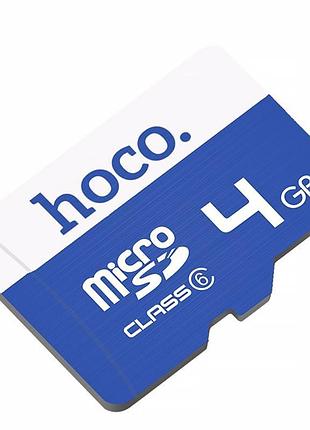 Карта пам'яті hoco microsdhc 4gb card class 6 blue