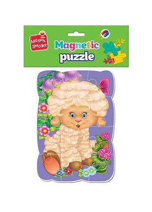 Магнитные пазлы малыш сможет "вовца" vladi toys а5 12деталей
