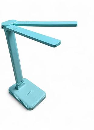 Настольная лампа с аккумулятором 2000 mah два плафона поворотом на 180° голубая