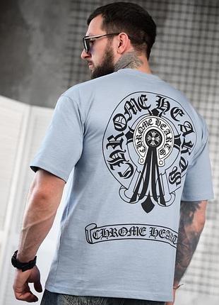 Футболка чоловіча oversize chrome heart тр6882(20 - 01)