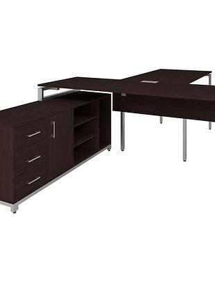 Офисный стол руководителя loft details fmb180 с царгой серый каркас 200см * 70см, венге магія, 18