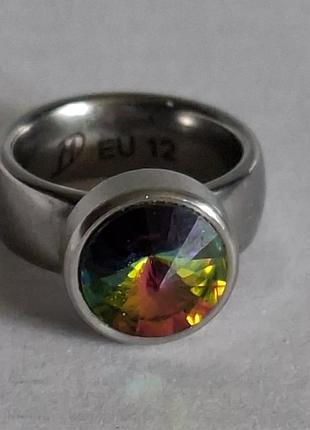 💍 роскошная кольца-трансформер с кристаллом swarovski • сталь • размер 16.5