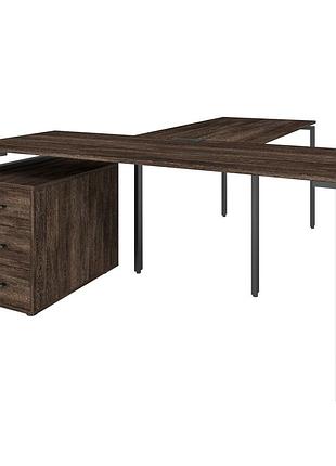 Офисный стол руководителя loft details lb180 черный каркас 200см * 70см, венге винтаж, 36