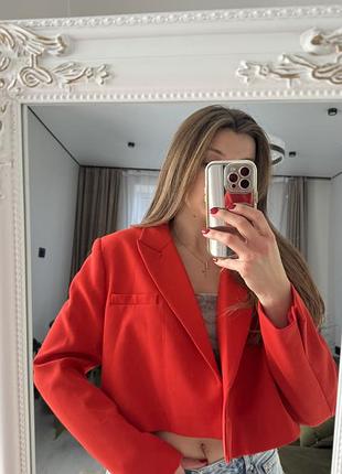 Жіночий червоний піджак/жакет zara oversize