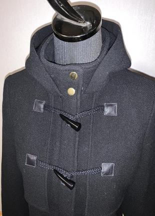 Шерстяное пальто с капюшоном парка чёрного цвета ❤️2 фото