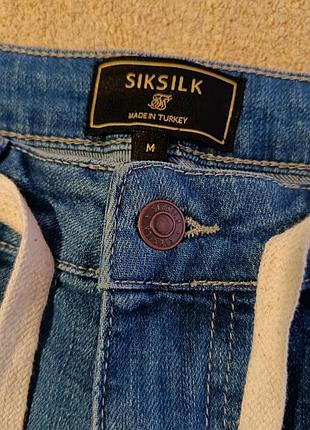 Шорты мужские джинсовые siksilk синие коттоновые m 6