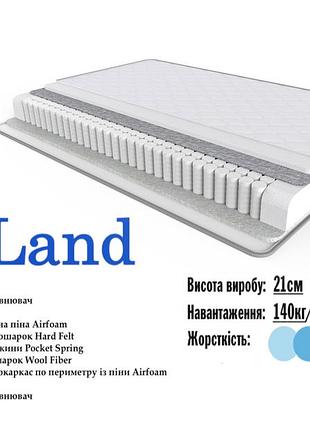 Матрас ортопедический land (лэнд) 21см 180x200 united collection