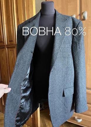 Темно-сірий графітовий піджак mel richman, 80% вовна, р.54