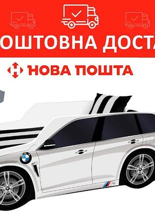 Кровать-машинка 80*180 p002 bmw белый premium с механизмом