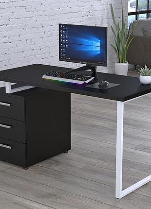 Письменный стол l-27 max loft design черный st7 белый