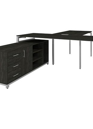 Офисный стол руководителя loft details fb180 серый каркас 200см * 70см, морское дерево, 18