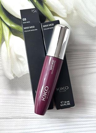 Бордова туш kiko milano maxi mod colour mascara