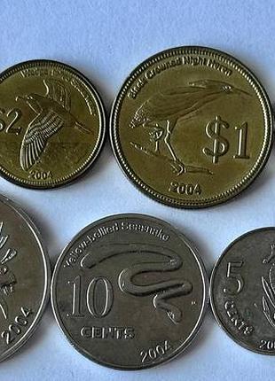 Набор из 7 монет кокосовые острова 5,10,20,50 центов 1,2,5 долларов 2004 год. монеты мира. экзотика. коллекция