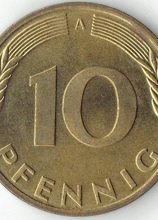 Германия 10 пфеннигов 1990 год монеты мира