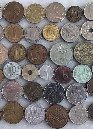 Монеты мира набор 50 штук без повторов