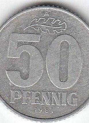 Німеччина 50 пфенігів 1981 рік монети світу