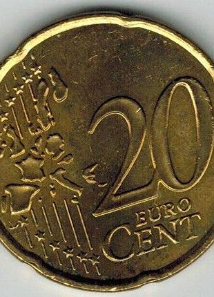 Монако 20 євроцентів 2001 рік монети світу