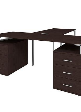Офисный стол руководителя loft details llb180 серый каркас 200см * 70см, венге магія, 36