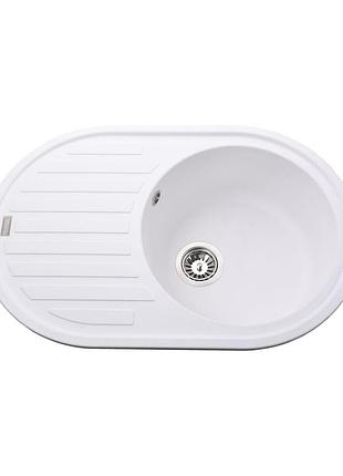 Гранитная мойка globus lux ohara белый 770х500мм-а0007