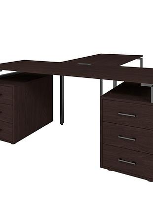 Офисный стол руководителя loft details llb180 черный каркас 200см * 70см, венге магія, 36