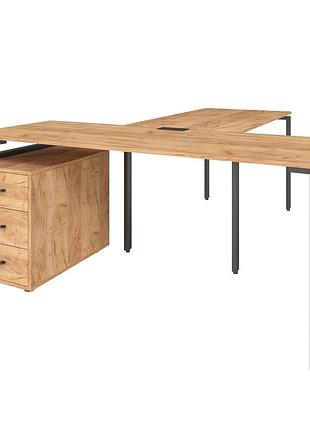 Офисный стол руководителя loft details lb180 черный каркас 180см * 70см, дуб крафт золотой, 36
