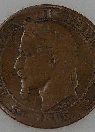 Франція 5 сантимів 1865 рік монети світу