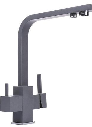 Смеситель для кухни под осмос globus lux lazer gllr-0111-3-titanium