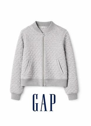 Сіра стьобана кофта/куртка gap на блискавці • розмір s | бомпер сірий gap